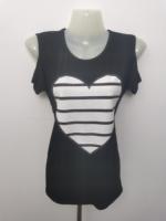 T-shirt décontracté d'été pour femme à épaules dénudées, col rond, imprimé strass, avec pierres de cristal – Vente en gros directe usine à prix bas