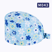 Casquette chirurgicale unisexe en coton pur tissé, motif imprimé blanc, accessoires pour bloc opératoire, cuisine, dentisterie, cosmétique, chimiothérapie