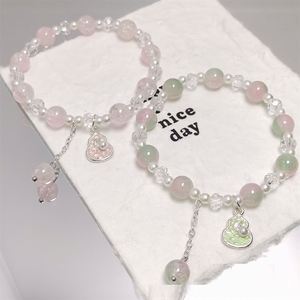 Sweet Jewelry <b>Beaded</b> Pearl Gourd <b>Bracelet</b> Shiny Glaze <b>Beaded</b> <b>Bracelet</b> Jewelry Fantasy Popcorn Cracked Crystal Beads <b>Bracelet</b> - Product Image 3