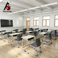 Meubles scolaires modernes, bureaux et chaises d'école réglables en bois avec tiroirs, design ergonomique de chaise pour les salles de classe du primaire supérieur