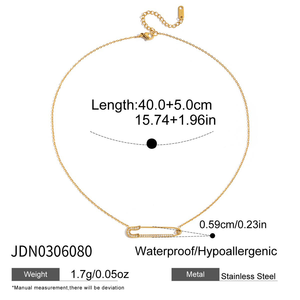 Collar de Acero Inoxidable Chapado en Oro de 18K con Colgante de Pin Cristiano y Dije con <span class=keywords><strong>la</strong></span> Palabra 'Love', con Diamantes, Hipoalergénico, Joyería Moderna - Product Image 4