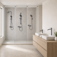 Ensemble de douche moderne gris anthracite avec robinet de lavabo en laiton, mitigeur chaud/froid pour hôtel et villa