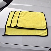 Serviette de nettoyage pour voiture en microfibre corail double face 40*40cm 600GSM, douce, épaisse, absorbante, sans résidus, non pelucheuse