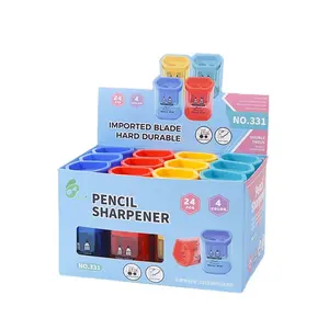 Taille-crayon Dubaï marché de papeterie populaire vente en gros école bureau bonne qualité en plastique taille-crayon triangle 2 trous