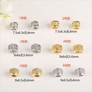 Perles baril plaquées or 18 carats 9x6mm micro-incrustées de zircon, accessoires de bijoux DIY - Product Image 2