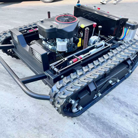 Tondeuse à gazon télécommandée sans fil 4 temps pour usage agricole, tracteur chenillé, boîte de vitesses 24V, moteur 210kg, garantie 2 ans, usage municipal