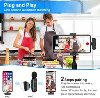 Stock K61 Microphone Lavalier professionnel sans fil pour téléphone avec adaptateur inclus Réduction du bruit Plug-Play Clip on Lapel Mic
