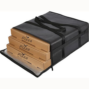 Large Black Insulated Pizza <b>Delivery</b> <b>Bag</b> 20 X 20 Inches Premium Striped Shopping <b>Bag</b> for Food or Beach Use - Product Image 4