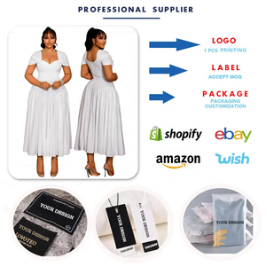 N8072 Große Größen Kleider Damen Casual Sommer Elegant V-Ausschnitt A-Linie Lange Kleider Damen Afrikanische Kleider für Damen Kleidung - Product Image 3