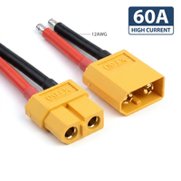 Connecteur XT60 avec faisceau de câbles en silicone 12AWG, prise mâle-femelle plaquée or 30A haute intensité pour batterie Lipo RC et drone
