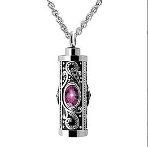 Vente en gros de pendentifs de crémation à cylindre collier de sublimation en pierre 12 couleurs d'anniversaire urne commémorative cendres pendentif zodiaque - Product Image 4