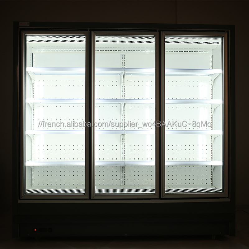 Supermarché Commercial Adapté Aux Besoins Du Client de Réfrigérateur de Porte En Verre Armoire Pour Le Refroidissement Des Alime