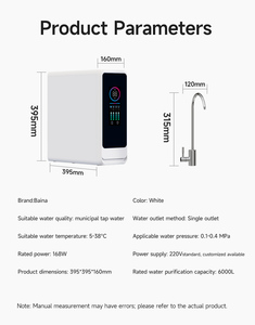 Purificador de Agua RO de 1200G a <span class=keywords><strong>Precio</strong></span> de Fábrica, Sistema de Ósmosis Inversa Inteligente de 3 Etapas con Filtro Compuesto, Pantalla TDS, para Hotel y Hogar - Product Image 6