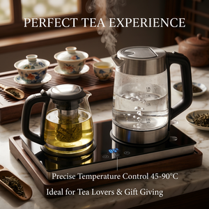 SUS304 Cordless Glass Tea Pot <b>Kettle</b> With Powerful <b>Temperature</b> <b>Control</b> Automatic Shut-off Household Use <b>Temperature</b> <b>Control</b> Prec - Product Image 3