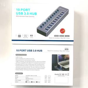 Boîtier métallique de l'interrupteur d'alimentation indépendant le plus vendu du fabricant <span class=keywords><strong>10PORT</strong></span> USB 3.0 <span class=keywords><strong>HUB</strong></span> - Product Image 6