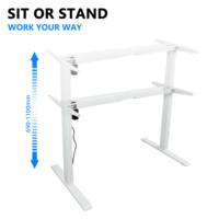 Cadre de bureau électrique réglable en hauteur à moteur unique et 2 niveaux, base de bureau ergonomique en métal pour position assise ou debout