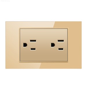 Prise américaine 15A, interrupteur standard américain 110V, panneau en verre, adaptateur de prise murale pour appareils électroménagers, double prise murale USB. - Product Image 1
