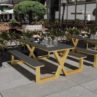 Combinaison table et chaise de jardin moderne pour l'extérieur Banc d'extérieur Table et chaise d'extérieur