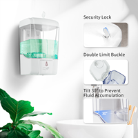 Distributeur automatique de savon mousse mural - Distributeur de savon à capteur en acier inoxydable pour salle de bain d'hôtel, détection de mouvement, design rechargeable