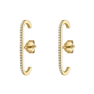 Pendientes de Aro Pequeños con Baño de Rodio y Cristales, Joyería Clásica de Moda para Mujer, Regalo - Product Image 4