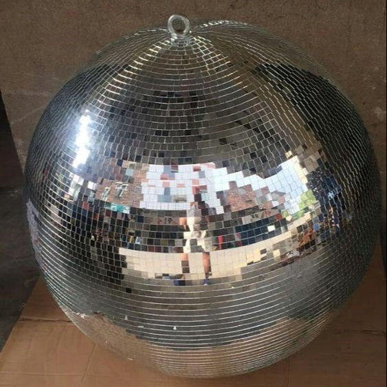 High Quality Silver 40-Inch Extra Large Handmade Polyfoam+Mirror Disco Ball Centerpiece with Motor