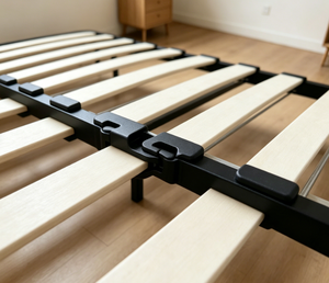 Base de Cama de Metal Negro Resistente con Listones Flexibles de Madera de Abedul Curvada, Soporte para Colchón, No Requiere Somier - Product Image 2