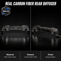 Diffuseur de pare-chocs arrière en fibre de carbone 3D pour BMW Série 4 G23 Cabriolet 430i 425i 2021 2022, lèvre de pare-chocs arrière style M, amélioration
