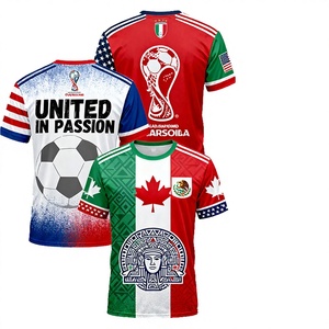 เสื้อยืดฟลีซลำลองทรงโอเวอร์ไซส์ คอกลม แขนปกติ พิมพ์ลายดิจิตอล 3 มิติ ระบายอากาศได้ดี สำหรับผู้ชาย รุ่นฟุตบอลโลก 2026 แบบสั่งทำพิเศษ - Product Image 2