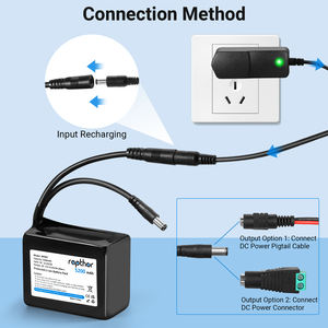 랩터 충전식 <span class=keywords><strong>12V</strong></span> 5200mAh 리튬 이온 배터리 팩 충전기와 호환 <span class=keywords><strong>12V</strong></span> 장치 DC5521 포트, DIY 프로젝트 등 - Product Image 4