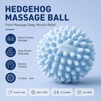Pelota de Masaje con Púas para Alivio de Músculos de la Espalda, Cuello y Plantas de los Pies, Ejercicio, Fitness, Yoga
