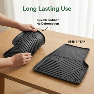 Nouveaux produits, tapis de sol de voiture imperméables et antidérapants en TPE 3D, ensemble complet pour 5 sièges, pour ModelY/Y, tapis de sol standard - Product Image 5