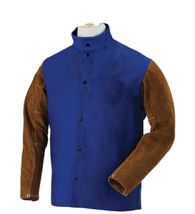 เสื้อแจ็คเก็ตหนังสำหรับงานเชื่อมแบบยูนิเซ็กซ์ หนังวัวแท้คุณภาพสูง ป้องกันรังสี ระดับความปลอดภัยจากไฟ - Product Image 1