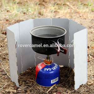 <span class=keywords><strong>Pare</strong></span>-vent pour réchaud de camping en aluminium pliable, <span class=keywords><strong>pare</strong></span>-vent pour barbecue de randonnée en plein air, 8/9/10 plaques - Product Image 3