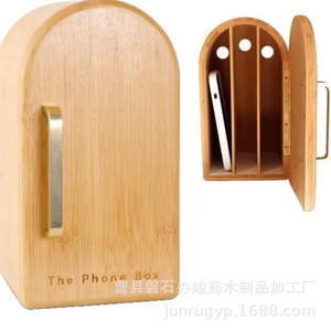Caja de Almacenamiento de Madera con Tapa Ondulada, Organizador de Oficina para Montar en la Pared A25712 - Product Image 4