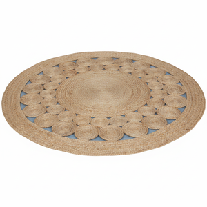 Jute solide Double Tikki Boarder Design Produit à poils plats ronds antidérapants et écologiques, anti-bactéries - Product Image 2