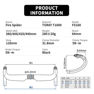 <span class=keywords><strong>Guidon</strong></span> de vélo de route en carbone intégral léger noir mat 31,8 mm pour vélos de route à frein à disque - Product Image 2