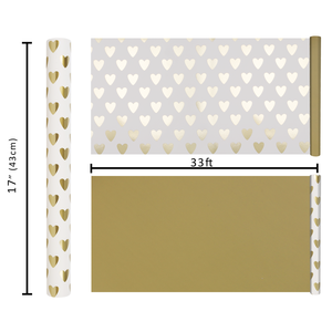 Hot <b>Glossy</b> Coated <b>Paper</b> Metallic Shiny Heart Coated <b>Paper</b> Double-sided Gift Wrapping <b>Paper</b> Roll For Party Decoration - Product Image 2