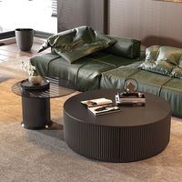 Table basse moderne ronde en pierre frittée pour salon et maison
