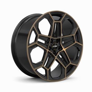 LSW LS8050 Universal Custom Forged Car <b>Wheel</b> Rim Hex Multi‑Spoke Black Bronze Lip Two‑Tone Alloy <b>Wheel</b>, Custom Offset PCD CB - Product Image 1