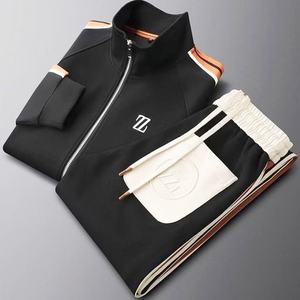 Nuova Tuta Sportiva Casual in Fibra di Bambù con Collo Alto per Primavera e Autunno, Abbigliamento Sportivo alla Moda da <span class=keywords><strong>Uomo</strong></span>, Maniche Lunghe, Vestibilità Dritta - Product Image 2