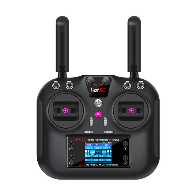 HOTRC HT-10A Ten Channel Color Screen Remote Control Suitable for Remote Control of Model Aircraft and Car Models Drone FPV