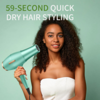 Sèche-cheveux professionnel texturé doré RE-2049 haute puissance séchage rapide avec 2 buses concentrateuses et air froid pour barbier