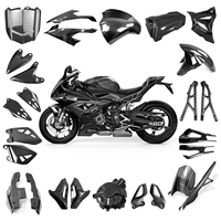 Protector de Tanque de Combustible de Fibra de Carbono Real para BMW S1000RR 2009-2018, Cubierta de Tanque de Motocicleta, Acabado Brillante