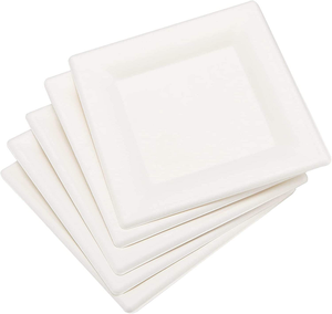 Assiettes jetables carrées en fibre de canne à sucre biodégradable de 10 pouces, boîte à lunch bento avec couverts pour la restauration - Product Image 2