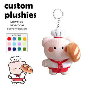 Op maat gemaakte pluche sleutelhanger knuffel met kleding uil speelgoed cartoonfiguren knuffeldier sleutelhanger hanger - Product Image 1