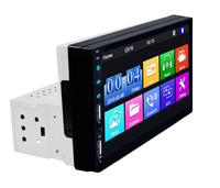 Radio Estéreo de 1 DIN para Coche con Pantalla Táctil Completa de 7 Pulgadas, 2 Puertos USB Frontales, Resolución 1024x600, Sistema Wince, Bluetooth, Reproductor MP5 de Audio y Video con FM