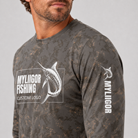 Chemise de pêche à manches longues avec logo personnalisé, protection solaire UPF 50, séchage rapide, protection UV