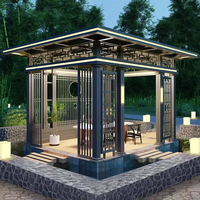 Vente en gros de pergola écologique en Alu LED Lumières motorisées étanche pergola à pergola cadre enduit de poudre traité sous pression naturelle
