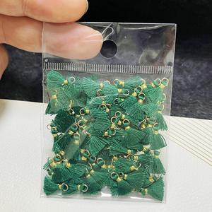 Оптовая продажа, 1 см, мини-хлопковое кольцо с кисточкой и золотой нитью для одежды, серьги для мобильного телефона, отделка бахромой для одежды - Product Image 6