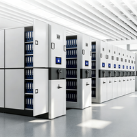 Étagères d'archives mobiles compactes intelligentes à entraînement motorisé, contrôlées numériquement, en acier, déplaçables, ignifuges, pour bibliothèque et bureau